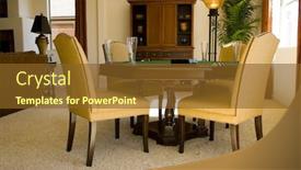  Presentation with poker - Beautiful presentation theme featuring poker-table-in-the-house backdrop and a tawny brown colored foreground