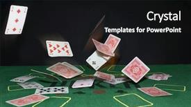  Presentation with poker - PPT layouts consisting of poker theme with playing cards background and a black colored foreground
