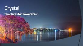  Presentation with night sky constellation - PPT theme enhanced with pokhara lakeside and phewa lake background and a ocean colored foreground