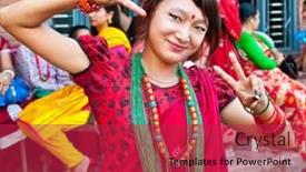  Presentation with nepal - Presentation theme with pokhara-nepal-may-25-2013 background and a crimson colored foreground