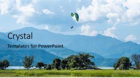  Presentation with over the counter - Beautiful PPT layouts featuring pokhara region nepal himalayas mountains backdrop and a light blue colored foreground