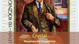  Presentation with stamp - Theme enhanced with poland-1980-portrait-of-vladimir background and a tawny brown colored foreground