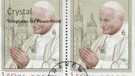  Presentation with postage - Colorful slide deck enhanced with poland-circa-1982-postage-stamp backdrop and a soft green colored foreground