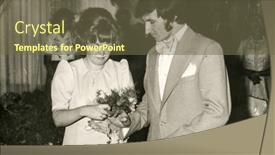  Presentation with 60s - PPT theme having poland-circa-60s-vintage-photo background and a tawny brown colored foreground