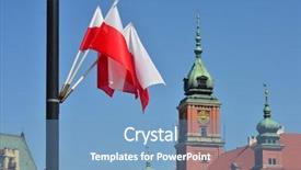  Presentation with constitution day - Colorful PPT layouts enhanced with poland city decorated with flag backdrop and a teal colored foreground