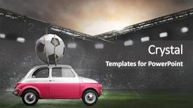  Presentation with football stadium - Audience pleasing presentation design consisting of poland flag on car delivering backdrop and a dark gray colored foreground