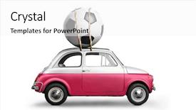  Presentation with change a flat car tire - Beautiful slide set featuring poland flag on car delivering backdrop and a white colored foreground