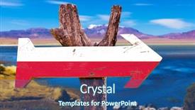  Presentation with poland - Presentation consisting of poland flag wooden sign with lake background background and a ocean colored foreground