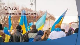  Presentation with solidarity - Theme with poland neighbors - march of solidarity with ukraine background and a lemonade colored foreground