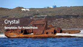  Presentation with polar bear - Amazing presentation theme having polar bear survival in arctic backdrop and a tawny brown colored foreground