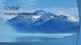  Presentation with united states - Presentation with polar region - unusual summer landscapes of alaska background and a light blue colored foreground