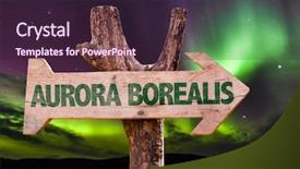  Presentation with aurora borealis - Slides with polaris - aurora borealis wooden direction sign background and a wine colored foreground