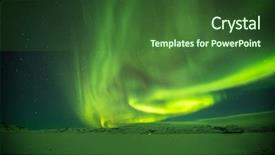 Presentation with aurora borealis - PPT theme featuring polaris - beautiful aurora borealis northern light background and a forest green colored foreground