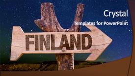  Presentation with finland - Amazing slide deck having polaris - finland wooden sign backdrop and a navy blue colored foreground