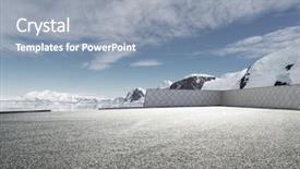  Presentation with brick - Theme with pole land - empty brick ground with sonw background and a  colored foreground