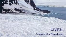  Presentation with pole - Audience pleasing slide deck consisting of pole land ice - aerial view of glaciers flowing backdrop and a  colored foreground