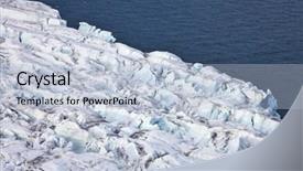  Presentation with aerial - PPT theme having pole land ice - aerial view of glaciers flowing background and a  colored foreground