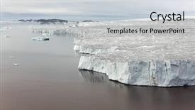  Presentation with ocean - Audience pleasing slides consisting of pole land ice - aerial view of glaciers flowing backdrop and a light gray colored foreground