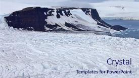  Presentation with polar bears arctic ocean ice - Presentation theme having pole land ice - aerial view of glaciers flowing background and a  colored foreground