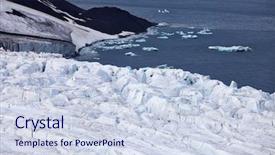  Presentation with aerial - Beautiful presentation theme featuring pole land ice - aerial view of glaciers flowing backdrop and a  colored foreground