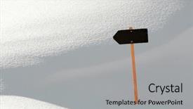  Presentation with direction - Colorful slides enhanced with pole land ice - blank direction sign backdrop and a light gray colored foreground