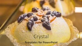  Presentation with italy - Presentation having polenta-e-osei-cakes background and a yellow colored foreground