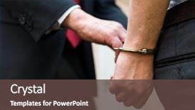  Presentation with police - Slides enhanced with police - agent arresting a businessman background and a tawny brown colored foreground