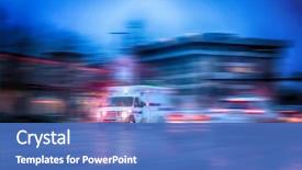  Presentation with rain - Colorful PPT layouts enhanced with police - ambulance racing through the rain backdrop and a teal colored foreground