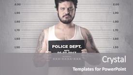  Presentation with gangster - Beautiful slides featuring police - caught gangster in jail backdrop and a gray colored foreground