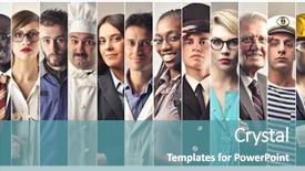  Presentation with police - Cool new presentation theme with police - montage about different professions backdrop and a teal colored foreground