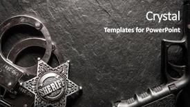  Presentation with law - Slides featuring police - sheriff star and handcuffs background and a dark gray colored foreground