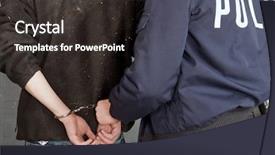  Presentation with struggle - Theme enhanced with police - suspect being escorted away background and a dark gray colored foreground