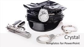  Presentation with police recruitment - PPT layouts with police accessories isolated on white background and a white colored foreground