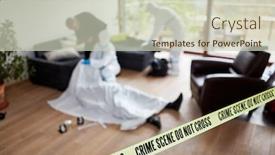  Presentation with forensics - Beautiful PPT theme featuring police-after-murder-with-corpse backdrop and a soft green colored foreground