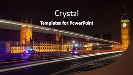  Presentation with vehicles - Beautiful slide deck featuring police ambulance emergency vehicles at night on westminster bridge by big ben houses of parliament london england backdrop and a black colored foreground