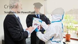  Presentation with forensics - Presentation design with police-and-forensics-at-work background and a soft green colored foreground