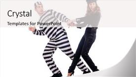  Presentation with prison - Amazing PPT layouts having adult man portrait working in a mine backdrop and a dark gray colored foreground