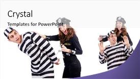  Presentation with prison - Audience pleasing slides consisting of police and prison inmate backdrop and a white colored foreground