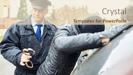  Presentation with police - Colorful presentation design enhanced with police-arresting-a-criminal backdrop and a lemonade colored foreground