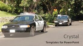  Presentation with protest - Beautiful presentation design featuring police-at-a-protest-involving backdrop and a light gray colored foreground