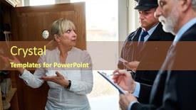  Presentation with investigation - Beautiful slide set featuring police-at-the-scene backdrop and a tawny brown colored foreground