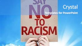  Presentation with police brutality - Amazing slide deck having police brutality - say no to racism card backdrop and a teal colored foreground