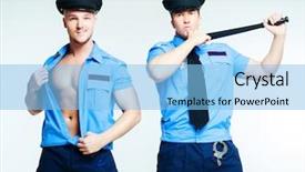  Presentation with police brutality - Slides having police brutality - two striptease dancers wearing costumes background and a light blue colored foreground