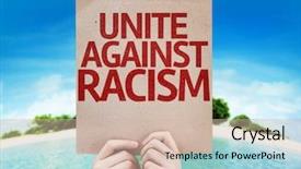  Presentation with police brutality - Amazing PPT layouts having police brutality - unite against racism card backdrop and a soft green colored foreground