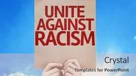  Presentation with racism - Theme enhanced with police brutality - unite against racism card background and a soft green colored foreground