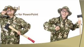  Presentation with collage - Presentation design enhanced with police comics - collage of funny soldier photos background and a  colored foreground