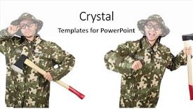  Presentation with collage - Audience pleasing slide set consisting of police comics - collage of funny soldier photos backdrop and a  colored foreground