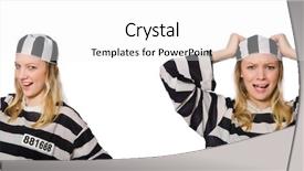  Presentation with prison - Slide set featuring police comics - funny prison inmate in concept background and a white colored foreground