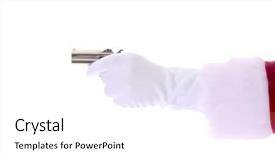  Presentation with santa - Audience pleasing presentation theme consisting of arm wearing white gloves point backdrop and a white colored foreground