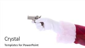  Presentation with santa - PPT theme with arm wearing white gloves point background and a white colored foreground